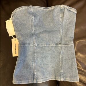 90’s blue denim corset